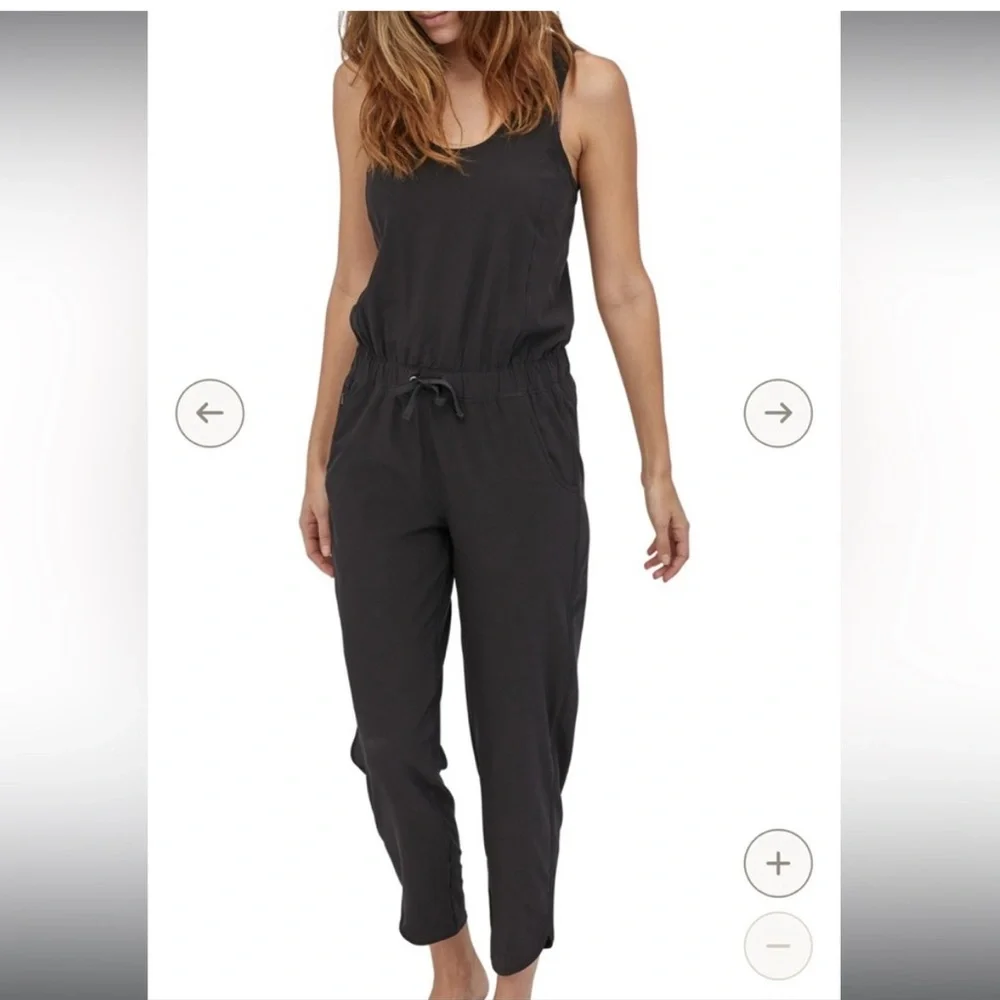 Patagonia Black Jumpsuit with Adjustable Waist and Tapered Legs - Picture 1 of 9
